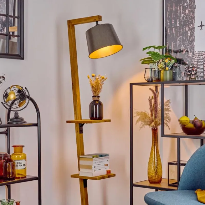 Lampes En Bois-hofstein Lampadaire Baval Écru, 1 lumière