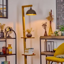 Lampes En Bois-hofstein Lampadaire Baval Écru, 1 lumière