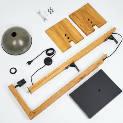 Lampes En Bois-hofstein Lampadaire Baval Écru, 1 lumière