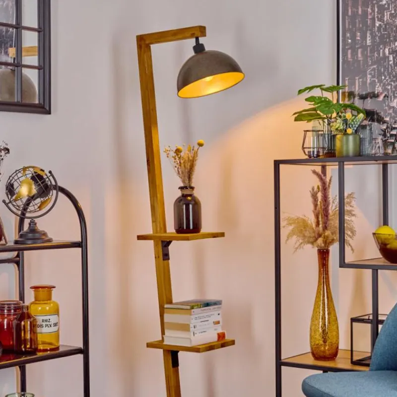 Lampes En Bois-hofstein Lampadaire Baval Écru, 1 lumière