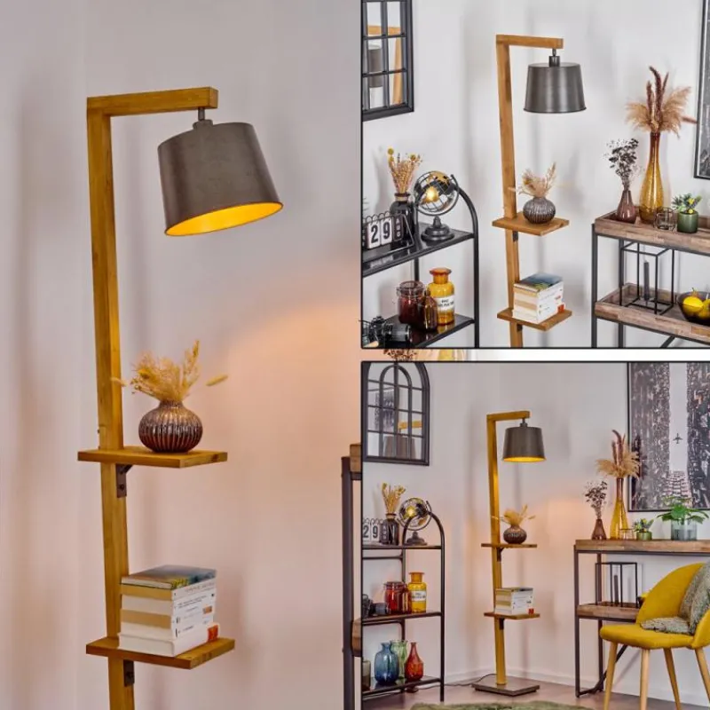 Lampes En Bois-hofstein Lampadaire Baval Écru, 1 lumière