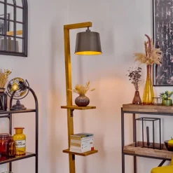 Lampes En Bois-hofstein Lampadaire Baval Écru, 1 lumière