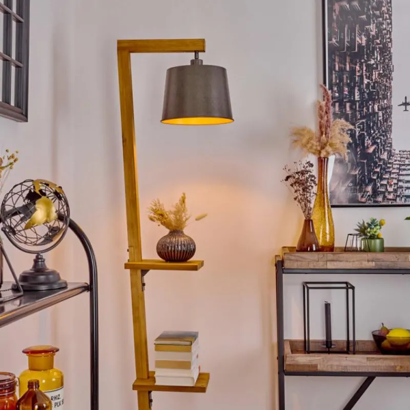 Lampes En Bois-hofstein Lampadaire Baval Écru, 1 lumière