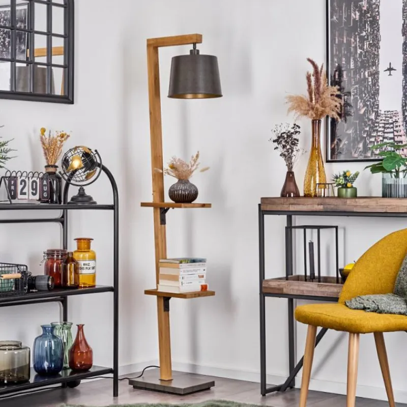 Lampes En Bois-hofstein Lampadaire Baval Écru, 1 lumière