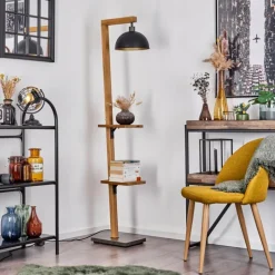 Lampes En Bois-hofstein Lampadaire Baval Écru, 1 lumière