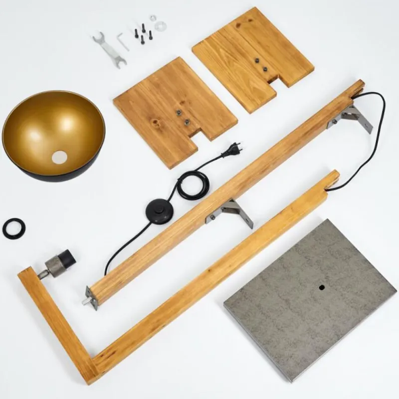 Lampes En Bois-hofstein Lampadaire Baval Écru, 1 lumière