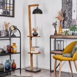 Lampes En Bois-hofstein Lampadaire Baval Écru, 1 lumière