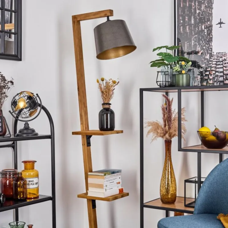 Lampes En Bois-hofstein Lampadaire Baval Écru, 1 lumière