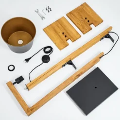 Lampes En Bois-hofstein Lampadaire Baval Écru, 1 lumière