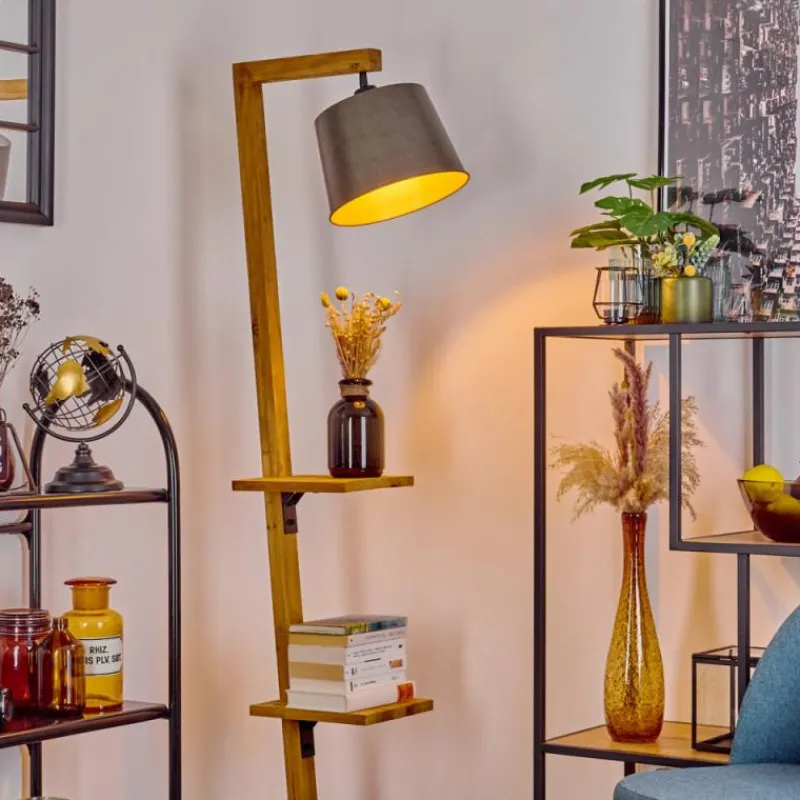 Lampes En Bois-hofstein Lampadaire Baval Écru, 1 lumière