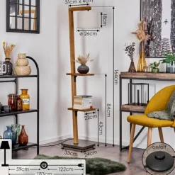 Lampes En Tissu-hofstein Lampadaire Baval Écru, 1 lumière