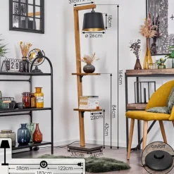 Lampes En Bois-hofstein Lampadaire Baval Écru, 1 lumière