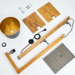 Lampes En Bois-hofstein Lampadaire Baval Écru, 1 lumière