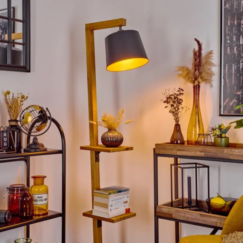 Lampes En Bois-hofstein Lampadaire Baval Écru, 1 lumière