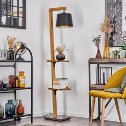 Lampes En Bois-hofstein Lampadaire Baval Écru, 1 lumière