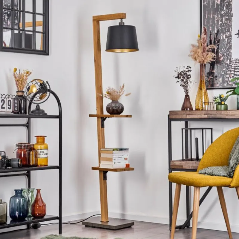 Lampes En Bois-hofstein Lampadaire Baval Écru, 1 lumière