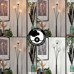 hofstein Lampadaire Bernado Argenté, 3 lumières