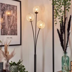 hofstein Lampadaire Bernado Argenté, 3 lumières