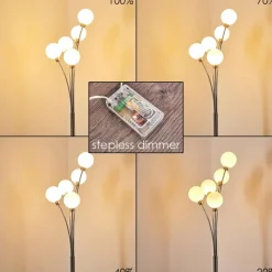 hofstein Lampadaire Bernado Nickel mat, 5 lumières