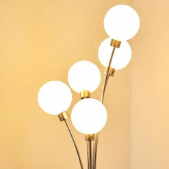 hofstein Lampadaire Bernado Nickel mat, 5 lumières