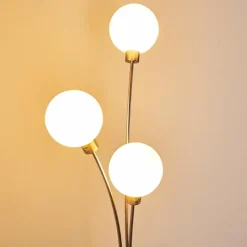 hofstein Lampadaire Bernado Nickel mat, 3 lumières