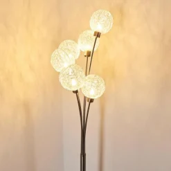 hofstein Lampadaire Bernado Nickel mat, 6 lumières