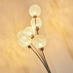 hofstein Lampadaire Bernado Nickel mat, 6 lumières