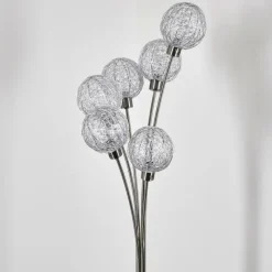 hofstein Lampadaire Bernado Nickel mat, 6 lumières