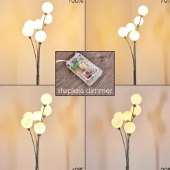 hofstein Lampadaire Bernado Nickel mat, 6 lumières