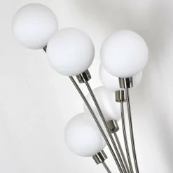 hofstein Lampadaire Bernado Nickel mat, 6 lumières