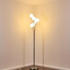 hofstein Lampadaire Bernado Nickel mat, 6 lumières