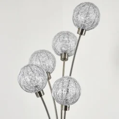 hofstein Lampadaire Bernado Nickel mat, 5 lumières