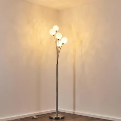 hofstein Lampadaire Bernado Nickel mat, 5 lumières