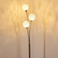 hofstein Lampadaire Bernado Nickel mat, 3 lumières