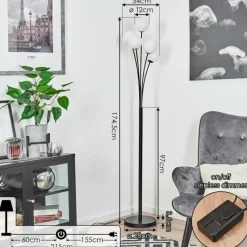 hofstein Lampadaire Bernado Noir, 5 lumières