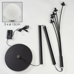 hofstein Lampadaire Bernado Noir, 5 lumières