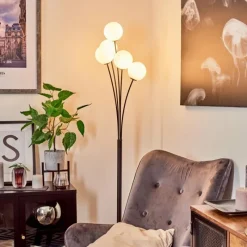 hofstein Lampadaire Bernado Noir, 5 lumières