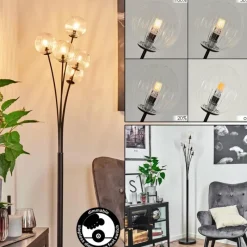 hofstein Lampadaire Bernado Noir, 5 lumières