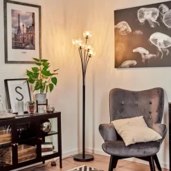 hofstein Lampadaire Bernado Noir, 5 lumières