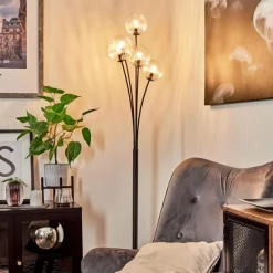 hofstein Lampadaire Bernado Noir, 5 lumières