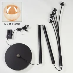 hofstein Lampadaire Bernado Noir, 5 lumières