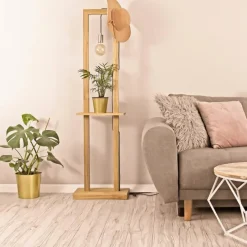 Style Boho-Chic-hofstein Lampadaire Bernal Écru, 1 lumière