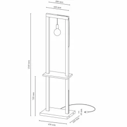 Style Boho-Chic-hofstein Lampadaire Bernal Écru, 1 lumière