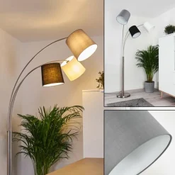 Lampes En Tissu-hofstein Lampadaire Bernardino Nickel mat, 3 lumières