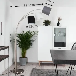 Lampes En Tissu-hofstein Lampadaire Bernardino Nickel mat, 3 lumières