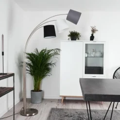 Lampes En Tissu-hofstein Lampadaire Bernardino Nickel mat, 3 lumières