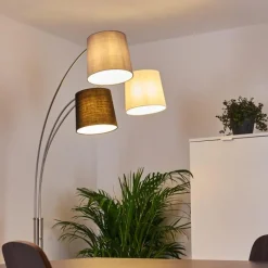 Lampes En Tissu-hofstein Lampadaire Bernardino Nickel mat, 3 lumières
