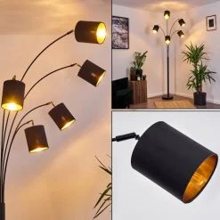Lampes En Tissu-hofstein Lampadaire Bhutan Noir, 5 lumières