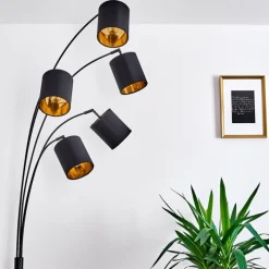 Lampes En Tissu-hofstein Lampadaire Bhutan Noir, 5 lumières