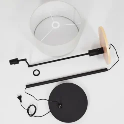 Lampes En Tissu-hofstein Lampadaire Bigand Écru, Noir, 1 lumière